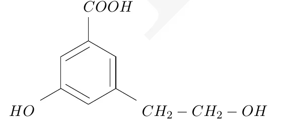 Benzol halqasi: bir uchida COOH, ikkinchi uchida HO, uchinchi uchida CH₂–CH₂–OH guruhi (1,3,5-holatlarda)